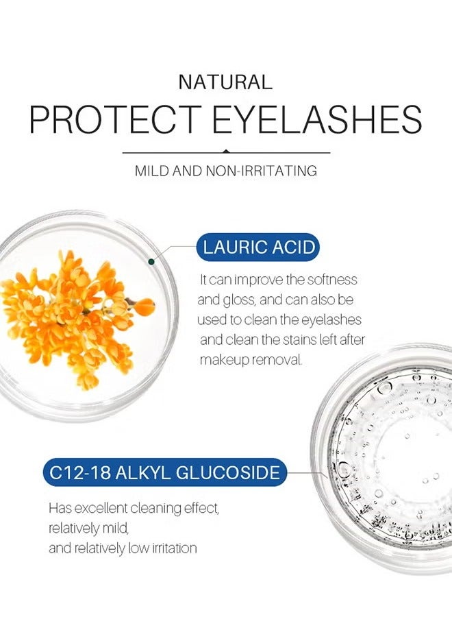 لانثوم شامبو الرموش لتمديد الرموش 50 مل، مجموعة شامبو الرموش، منظف تمديد الرموش، منظف الرموش لتمديد الرموش مع فرشاة التنظيف وعصا الماسكارا للاستخدام في الصالون، العناية المنزلية - Image 5