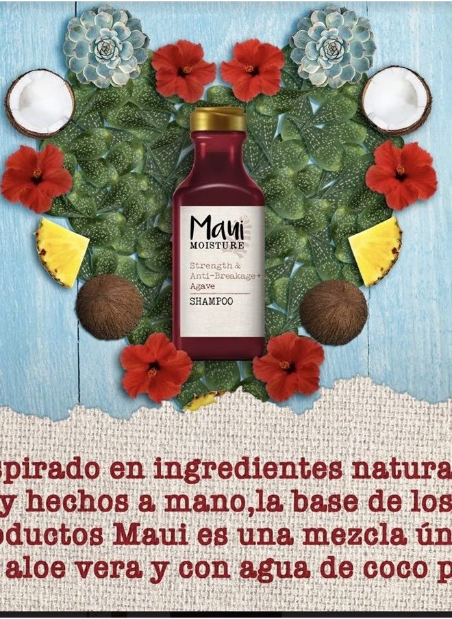 MAUI MOISTURE Strength & Anti-Breakage + Moisturizing Agave Shampoo for Color Treated or Chemically Damaged Hair, Vegan, Silicone- & Paraben-Free with Sulfate-Free Surfactants, 13 fl oz  - Image 4