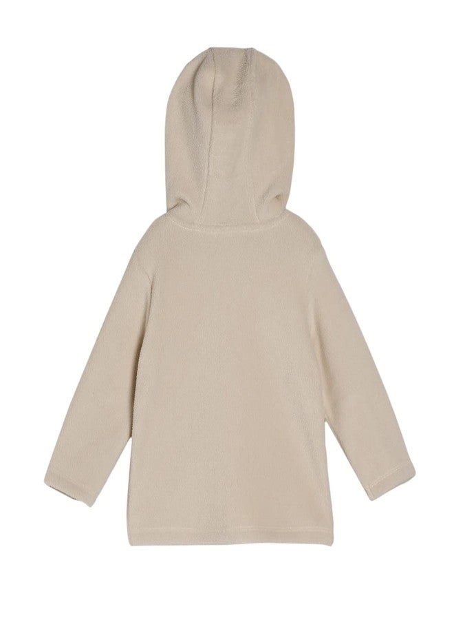miniklub Baby Front Open Hooded Long Sleeve Knitted Polyester Peach Color Jacket (3-6M) - Image 2