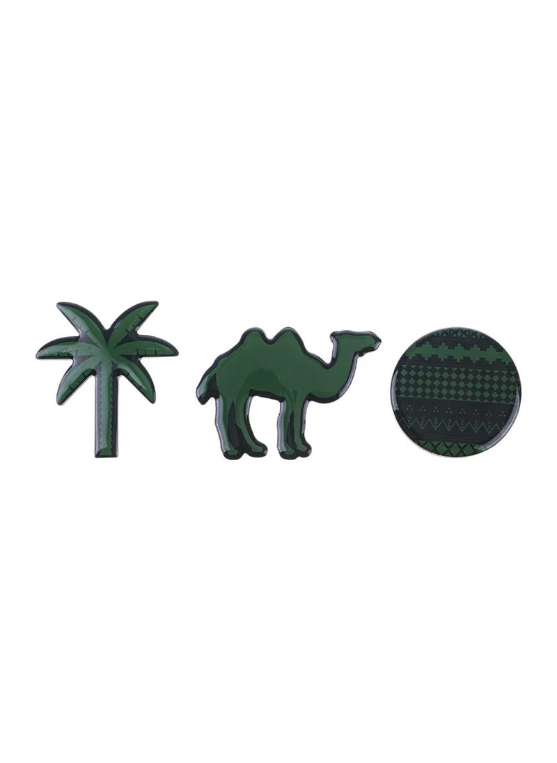 SHABABUNA x HNAK Fridge Magnet Set by Shababuna X Hnak, decorated with designs that reflect Saudi culture and inspired by Saudi landmarks | High Quality and Long Lasting | made in Saudi Arabia - 3 pieces - PCC-2  - Image 2