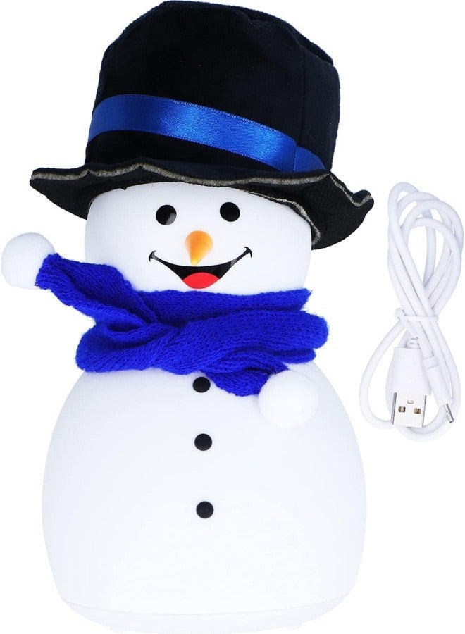 klarako Night Light Cute Snowman Design Silicone Night Lamp USB Charging Touch Control Colorful Music Sleeping Light(BOY) - Image 1