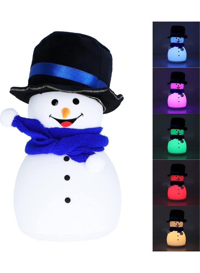 klarako Night Light Cute Snowman Design Silicone Night Lamp USB Charging Touch Control Colorful Music Sleeping Light(BOY) - Image 2