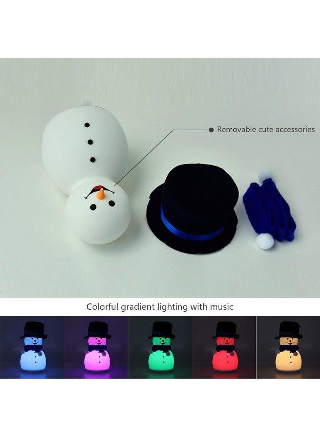 klarako Night Light Cute Snowman Design Silicone Night Lamp USB Charging Touch Control Colorful Music Sleeping Light(BOY) - Image 4