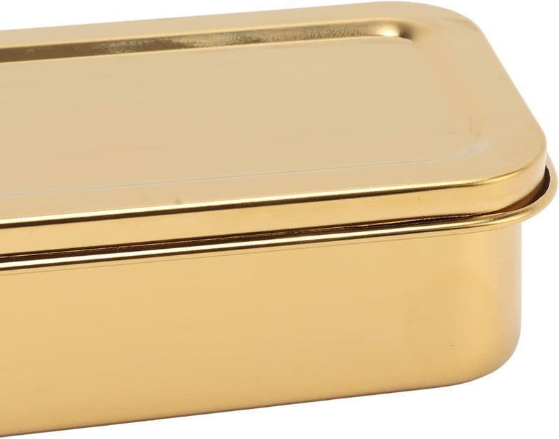 Stainless Steel Cutlery Tray Holder, Kitchen Chopstick Spoon Fork Storage Box with Lid and Drainer, Food Grade Organizer for Drawer or Countertop (Gold) - Image 4