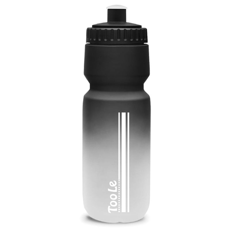 TooLe Bike Water Bottle, Cycling Squeeze Water Bottle Leakproof BPA Free with Capacity Scale w/Pull Top Lid, Reusable, for Bicycle, Gym,Camping, Hiking 24oz - Image 1