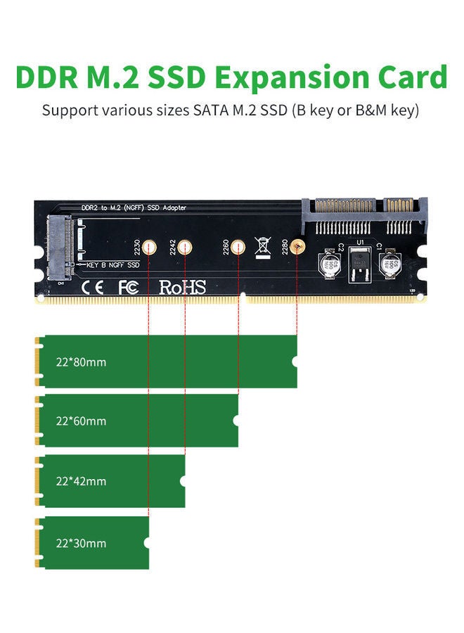 NIBEMINENT DDR To M.2 Hard Disk Adapter Card Green - Image 2