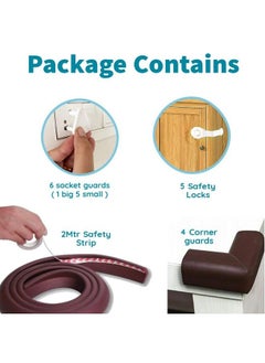 KidDough Baby Safety Kit ; Baby Proofing All In One Products ; Safety Locks For Kids ; Corner Guard Protectors ; Edge Protectors ; Socket Guards (2 Mtr Edge Protector Kit)  - Image 3