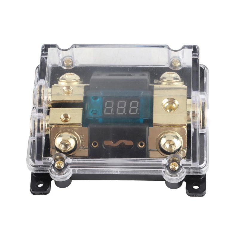 100A LED Digital Fuse Holder: Universal Fit 1 in 2 Out, Waterproof Dustproof, Gold-Plated Sturdy Construction - Voltage Display Fuse Protection for Car Audio Amplifiers & Auto Electrical Systems - Image 5