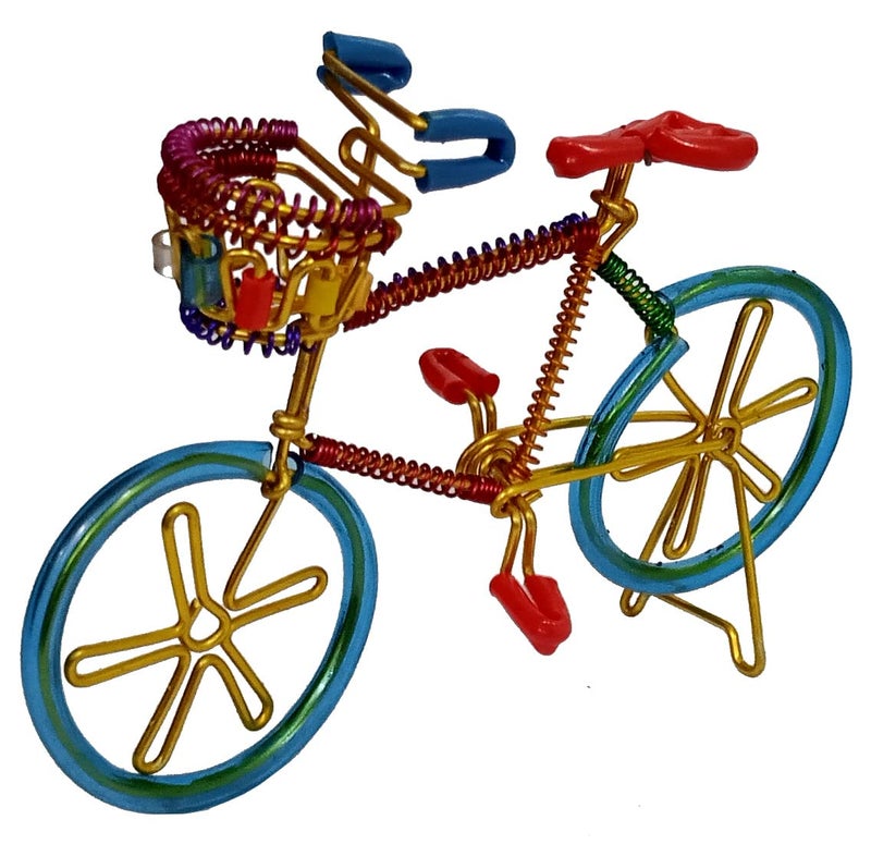 Purpledip Purpledip Iron Bicycle Showpiece Colorful Wire Handicraft Decor Gift for Cycle Enthusiasts 12641A  - Image 1
