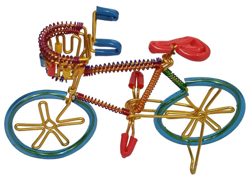 Purpledip Purpledip Iron Bicycle Showpiece Colorful Wire Handicraft Decor Gift for Cycle Enthusiasts 12641A  - Image 3