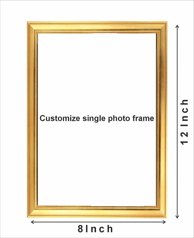 Devatwal Customized Single Photo Golden Frame Personalized Happy Birthday Collage Photo Frame With Names | Happy Birthday Memory Frame Customised Birthday Gift Photo Frames , Anniversary Collage Photo Frame For Wife, Husband, Parents, Friend A4 Size Photo Frame .2 - Image 2