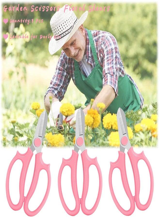 أوجيد مقصات حدائق أوجيود، 3 قطع، مقصات زهور احترافية بمقبض مريح، مقصات تقليم حدائق ممتازة لتقليم النباتات وقطف الفاكهة، لون وردي - Image 5