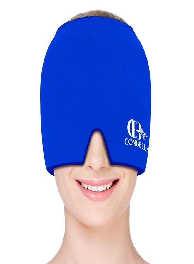 CONBELLA Migraine Relief Cap, Soothing Headache Ice Face Mask Products, Hot and Cold Therapy, Migraine Headache Relief Cap for Migraine, Sinus, Puffy Eyes, Tension, Stress and Hangover(Blue) - Image 1