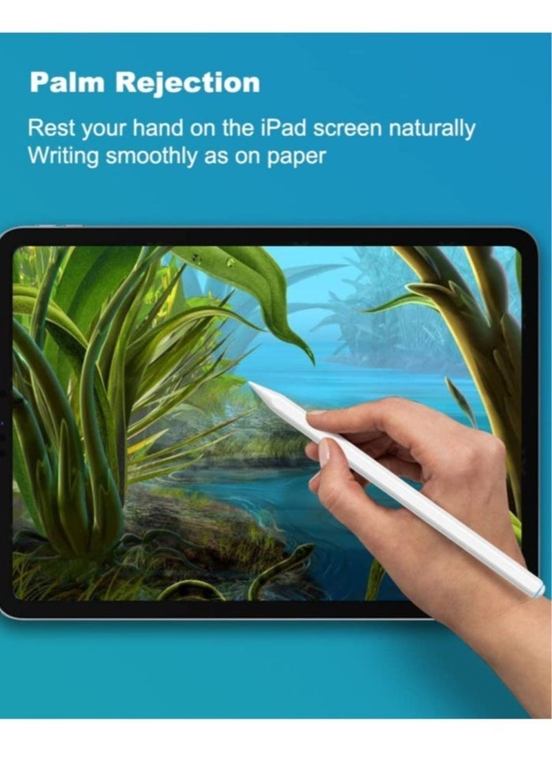 قلم شحن لاسلكي (الجيل الثاني) لجهاز iPad، قلم ستايلس لجهاز iPad مع بلوتوث مغناطيسي، رفض راحة اليد، ميل، متوافق مع iPad Pro 11in1/2/3، iPad Pro 12.9in3/4/5، iPad Air4/5، iPad Mini 6 - Image 2