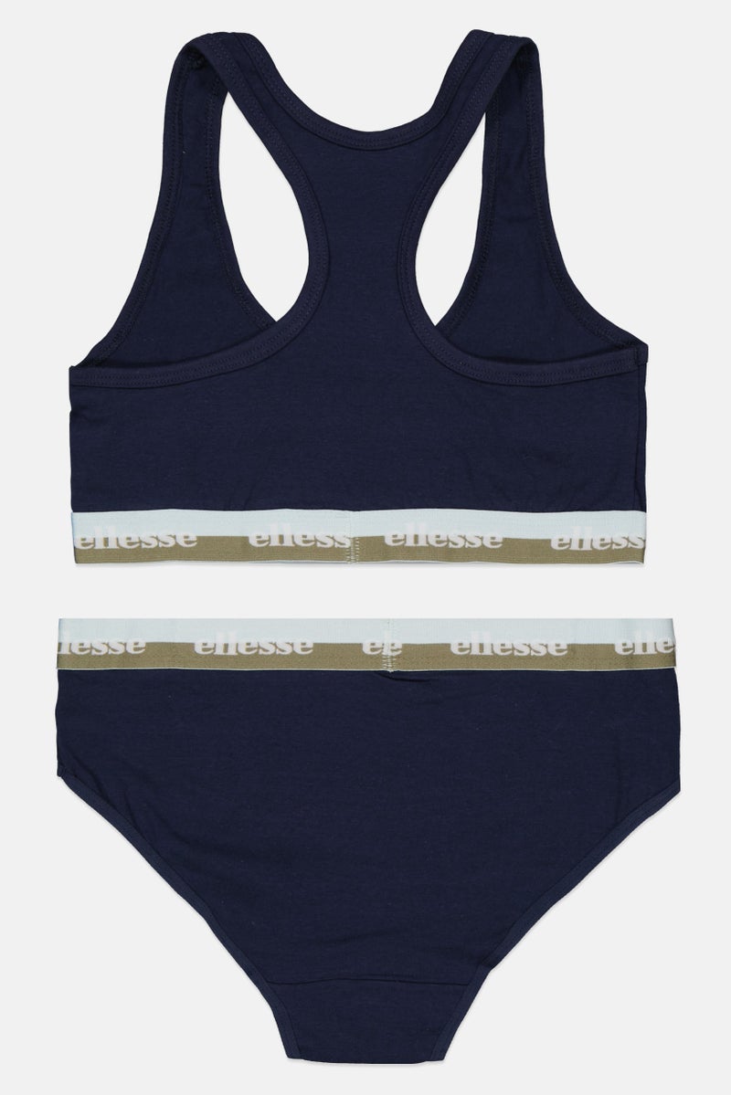 Ellesse Women 2 Pieces Non Padded Bralette And Underwear Set, Navy  - Image 2