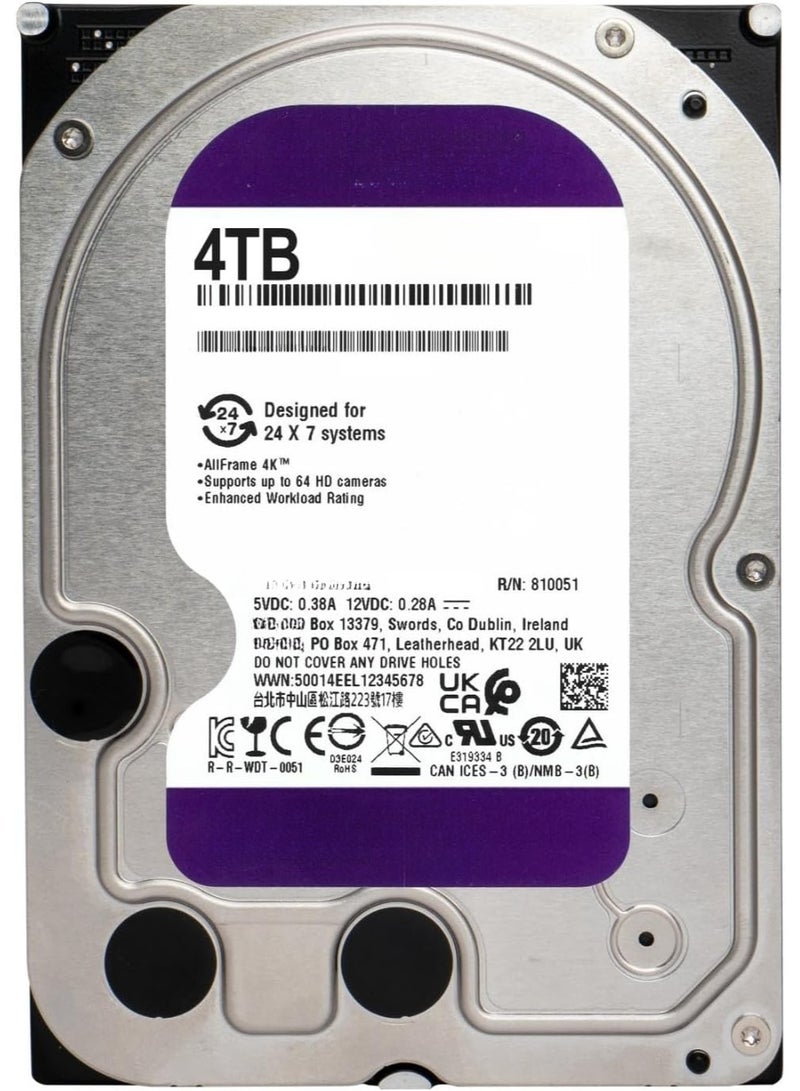 4TB 3.5-Inch Surveillance Hard Drive – Reliable SATA HDD for 24/7 Security Recording - Image 1