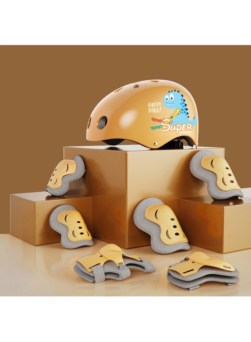 Adjustable Kids Bike Helmet for 3-8 Years Skateboard Helmet with Knee Elbow Pads and Wrist Guard for Roller Skates Cycling - Image 1