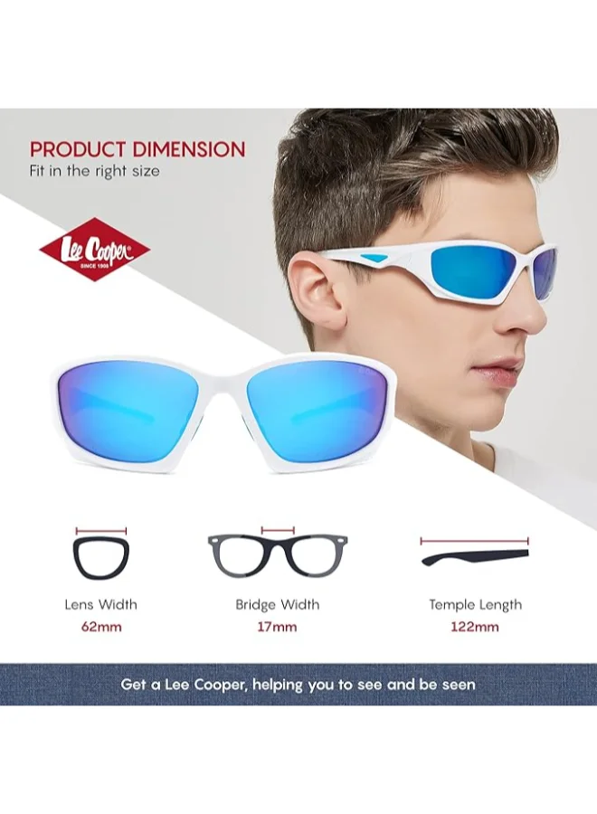 Lee Cooper Men's Polarized Sunglasses M.Black Frame MIRROR REVO Mirror Lens 62mm  - LC1011C03