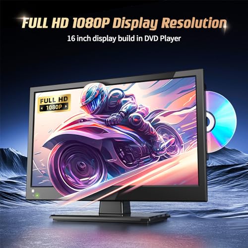 Desobry 16 INCH TV with DVD Player Built in 1080P LCD TV DVD Player Combo with HDMI USB Monitor for Home, Kitchen, RV Camper, or Office,RV TV - Image 2
