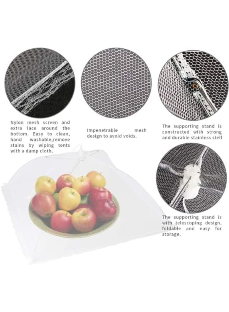 Luckam Mesh Food Covers Outdoor Pop-Up Food Tents(6 Pack) for Picnics/Grill/Party Outside Food Umbrella 100% Protection from Flies Reusable and Collapsible Net Cover 17×17 Inch - Image 3