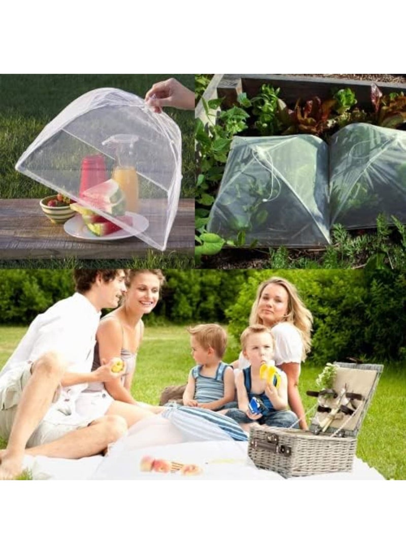 Luckam Mesh Food Covers Outdoor Pop-Up Food Tents(6 Pack) for Picnics/Grill/Party Outside Food Umbrella 100% Protection from Flies Reusable and Collapsible Net Cover 17×17 Inch - Image 2