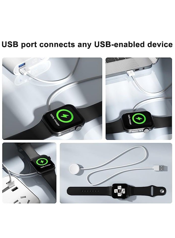 IBERLS Watch Charger with 1m Cable iWatch Fast Charger USB Cable White - Image 3