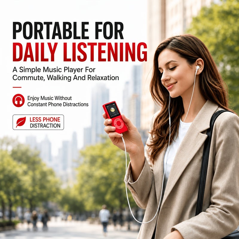 مشغل MP3 محمول بشاشة LCD بحجم 1.8 بوصة، هيكل من سبيكة الألومنيوم وبطارية قابلة للشحن بسعة 200 مللي أمبير - Image 5