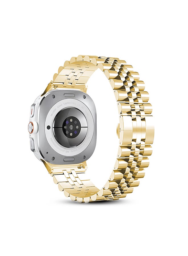 O Ozone Metal Bands Compatible with Samsung Galaxy Watch Ultra 47mm (2024),  Stainless Steel Replacement Wristband Strap Men Women for Galaxy Watch 7 Ultra 47mm - Gold - Image 5