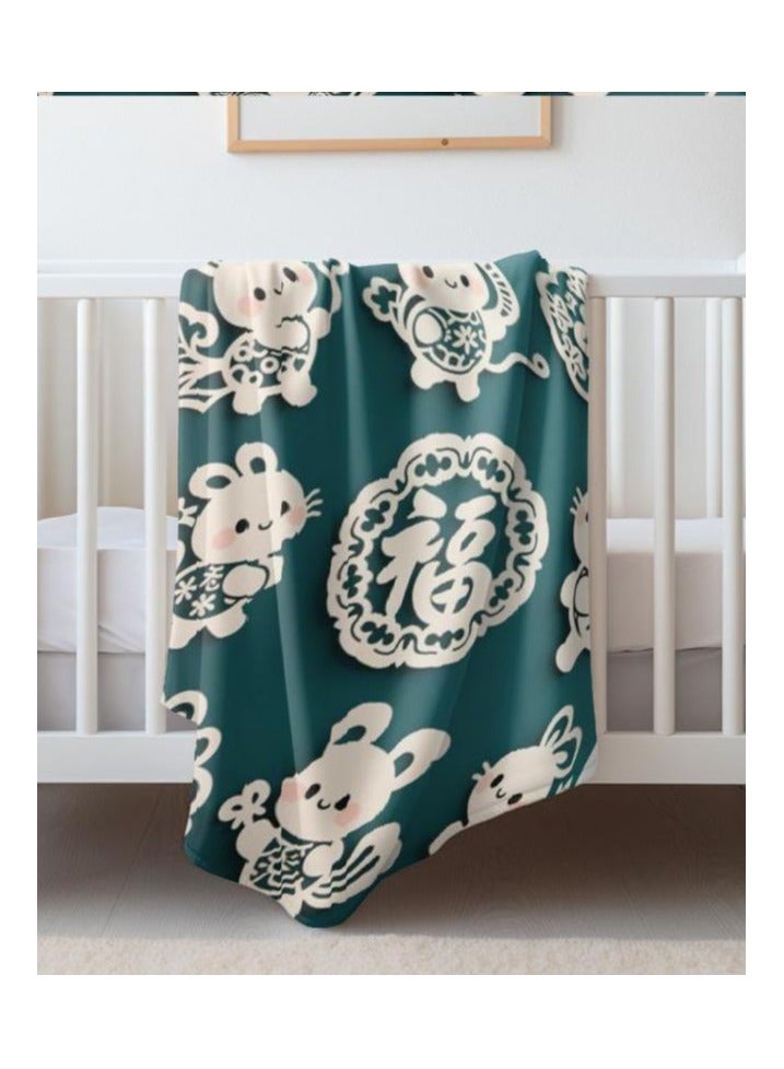 عام بطانية رقيقة من الفانيلا الكرتونية للأطفال أو الطلاب (دافئة ومريحة ومناسبة للنوم والألعاب) 100 سم * 150 سم - 399 - Image 5