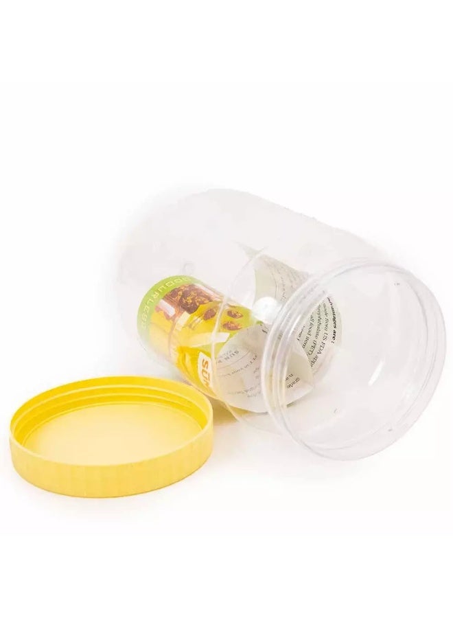 Sunpet Sunpet Plastic Round Food Container Transparent with Yellow Cover, Capacity 1500ml  - Image 1