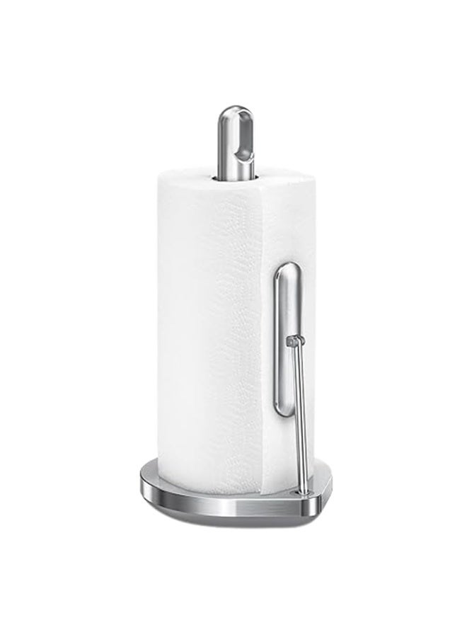 simplehuman Tension Arm Standing Paper Towel Holder HeavyDuty Easy OneHanded Tear Countertop Kitchen Paper Towel Dispenser Brushed Stainless Steel - Image 1