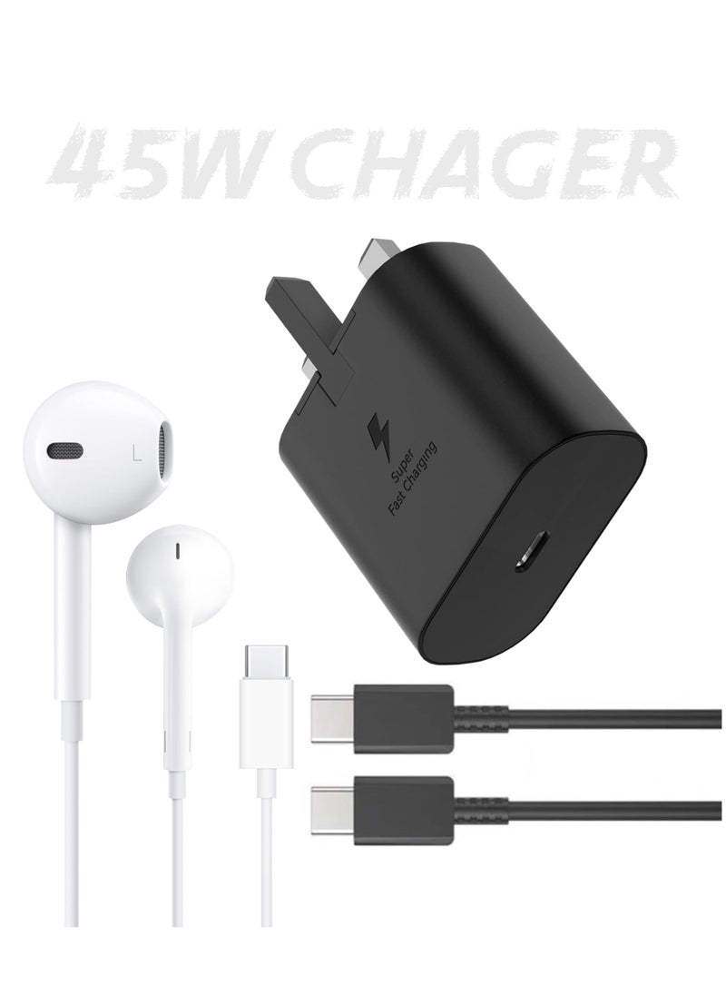SH PROTECT TOUCH - Original  45w PD3.0 Superfast Chager With 3A Cable And USB-C Hatphone  For Samsung Galaxy S24/S23/S22/S21 Ultra Galaxy Tab /Fold/Flip/A Series And Other - Image 1