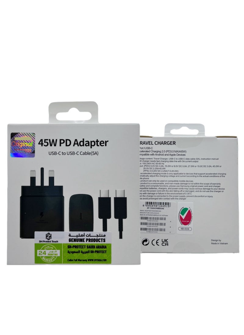 SH PROTECT TOUCH - Original  45w PD3.0 Superfast Chager With 3A Cable And USB-C Hatphone  For Samsung Galaxy S24/S23/S22/S21 Ultra Galaxy Tab /Fold/Flip/A Series And Other - Image 1