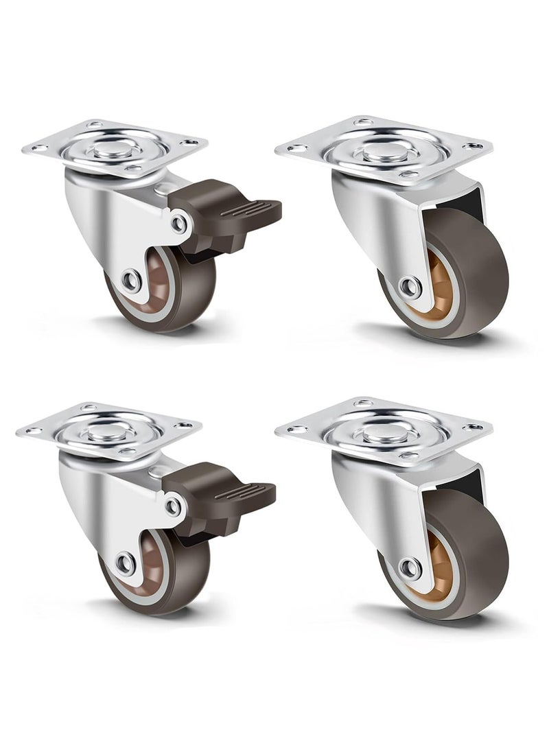 THOISEWELT THOISEWELT Industrial Trolley Toolbox Plate Wheel Caster Rubber 360 Degree Rotation Top Plate Swivel Casters for Furniture Loading Capacity 150kg to 200kg 15 In Size 2 Brack 2 Plate  - Image 1