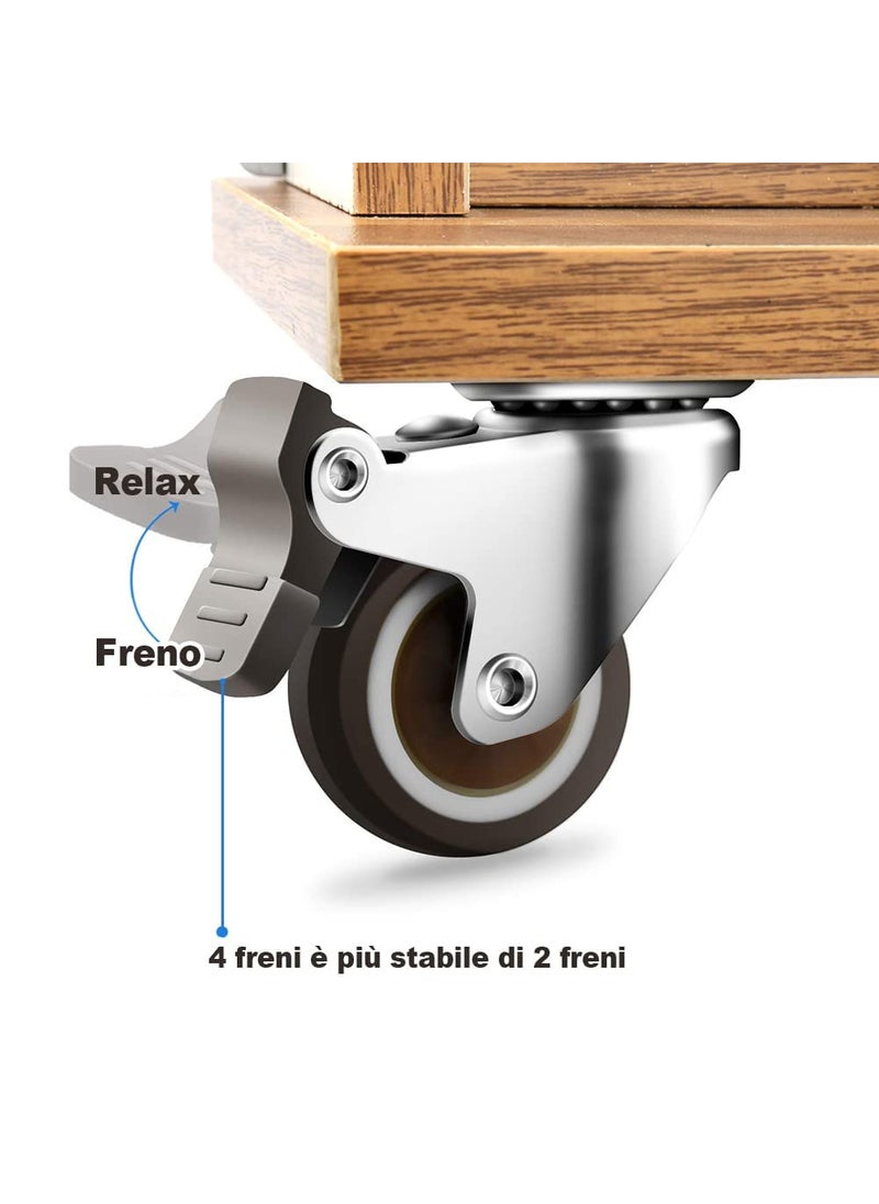 THOISEWELT THOISEWELT Industrial Trolley Toolbox Plate Wheel Caster Rubber 360 Degree Rotation Top Plate Swivel Casters for Furniture Loading Capacity 150kg to 200kg 15 In Size 2 Brack 2 Plate  - Image 5