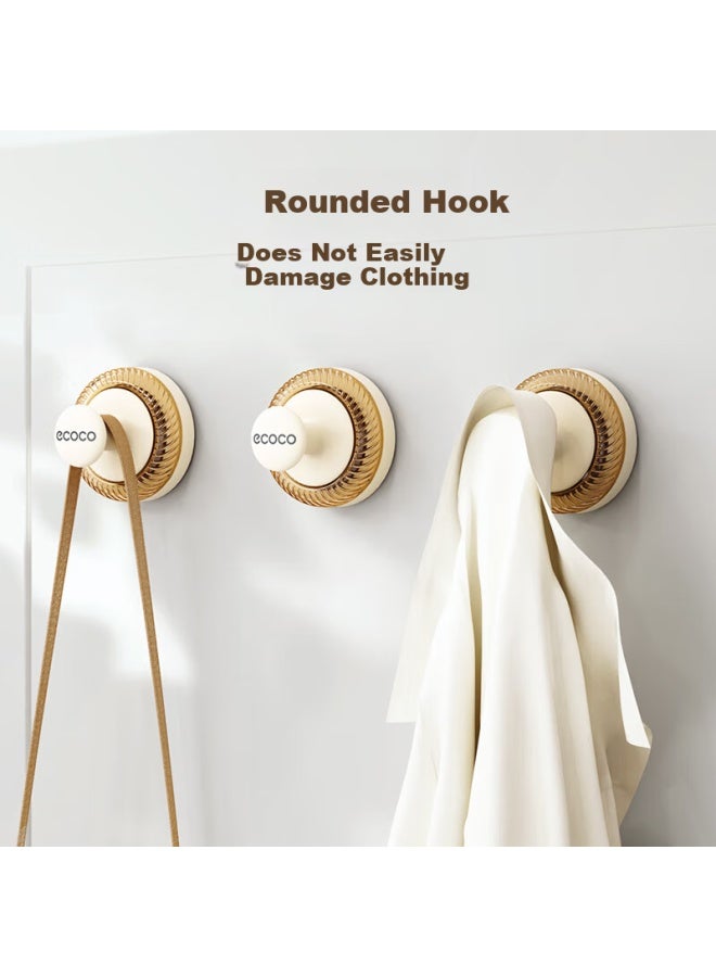 Ecoco Suction Cup Hook Door Hanging Strong Adhesive No Drilling Bathroom Kitchen Entryway Key And Hat Rack 25228 White - Image 3