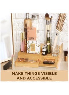 Arabest 3-Tier Bamboo Spice Rack, Expandable Spice Organizer Cabinet Shelf, Retractable Pantry Step Shelf for Cabinet or Countertop  - Image 5