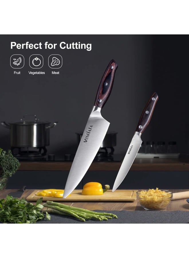 MOSFiATA Kitchen Knife Set-5Pcs, Professional Kitchen Chef's Knives with Ultra Sharp Stainless Steel Blades, Bread Knife Cooking Knives Sets (silver) - Image 4