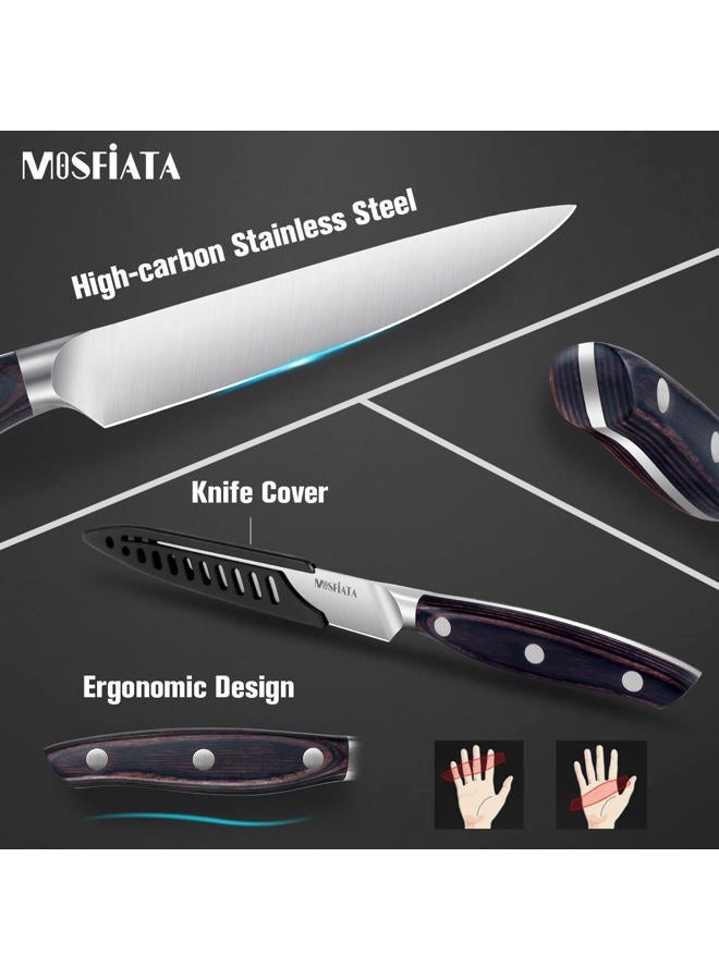 MOSFiATA Kitchen Knife Set-5Pcs, Professional Kitchen Chef's Knives with Ultra Sharp Stainless Steel Blades, Bread Knife Cooking Knives Sets (silver) - Image 3