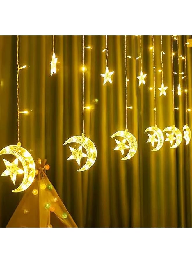 The Bros RAMADAN LIGHT Ramadan Decoration Lights, Moon And Stars And Serial Lights, 3.5M (1 SET) Ramadan Lights, Yellow, Light- Patio, Indoor, Outdoor, Garden, Home, Pathway, Path, Camping, Lawn celebration  - Image 4