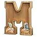 AORCMITN Extra Large Wooden Letter Coin Piggy Bank for Boys Girls Kids Toddler Alphabet M Money Bank InitialM12 - Image 2