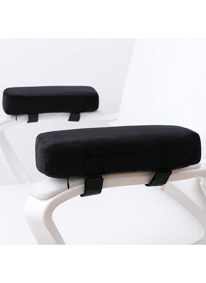 Arabest - Extra Thick Chair armrest Cushions Elbow Pillow Pressure Relief Office Chair Gaming Chair armrest with Memory Foam armrest Pads 2-Piece Set of Chair (Black) - Image 1