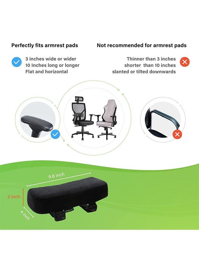 Arabest - Extra Thick Chair armrest Cushions Elbow Pillow Pressure Relief Office Chair Gaming Chair armrest with Memory Foam armrest Pads 2-Piece Set of Chair (Black) - Image 1