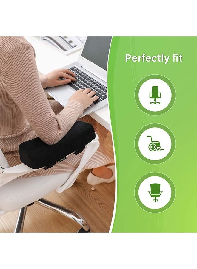 Arabest - Extra Thick Chair armrest Cushions Elbow Pillow Pressure Relief Office Chair Gaming Chair armrest with Memory Foam armrest Pads 2-Piece Set of Chair (Black) - Image 1