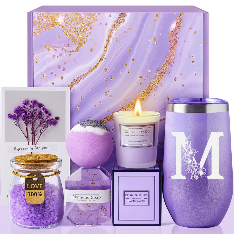 Birthday Gifts for Women Best Friend  Relaxing Lavender Spa Gift Basket Gifts for Women Who Have Everything Christmas Valentines Day Galentines Day Gifts Mothers Day Gifts for Mom GrandmaM