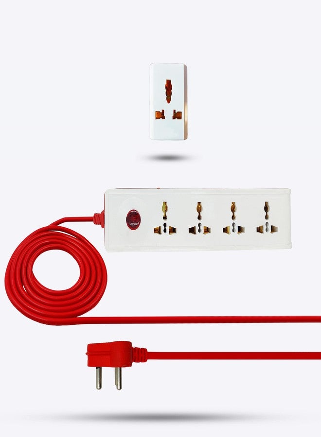 Hillgrove HGCM302M2 Power Extension Board With 4 Universal Sockets, 1 Switch, 3-Way Multiple-Pin Socket, 5 Meter Long Cable, Surge Protector for Home/Computer/Fridge - Image 1