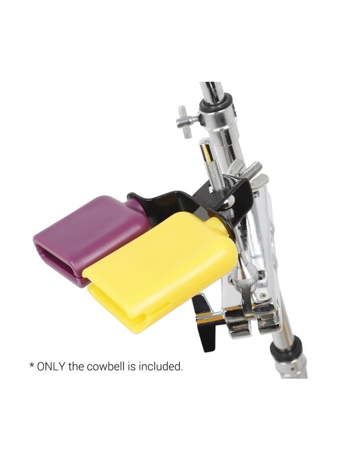 Generic Bicolor Cowbell for Drum Set High and Low Tones Double Mounted Bell Kit Percussion Instruments Medium Size,Purple-Yellow  - Image 4