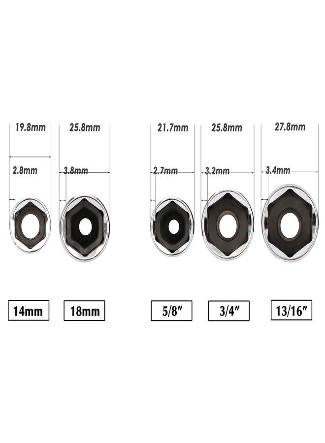 EMENTOL 5PCS 3/8" Drive Spark Plug Socket Set, CR-V, SAE and Metric, 3/8" Drive 6-Point Socket Set - Image 4