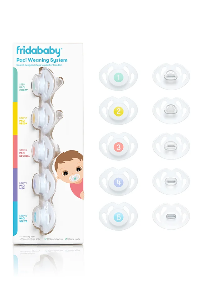 فريدا بيبي Baby Grooming Kit, Includes Finger Brush, Storage Stand, Hair Brush With Case Styling Hair Comb, Easy Grip Nail Scissors With Nail File and Case And Paci Weaning System