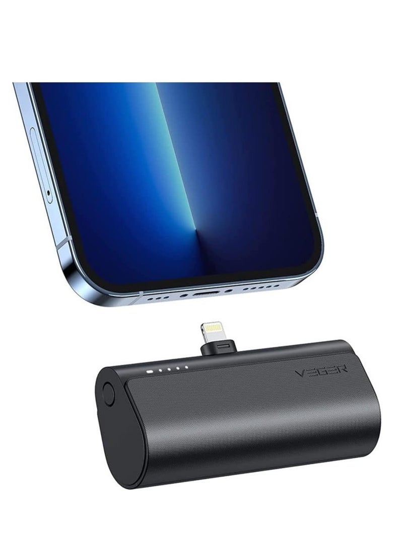 Mini Portable Powerbank 5000mAh Fast Charging 20W PD, QC 3.0 External Battery Built-in Plug-in-Use Portable Charger Compatible for iPhone 13/12/11/XR/X/8/7/6/Plus - Image 1